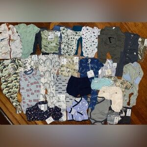 19 pc blue green boy gender neutral 3 month 0-3 NB newborn bundle baby clothes